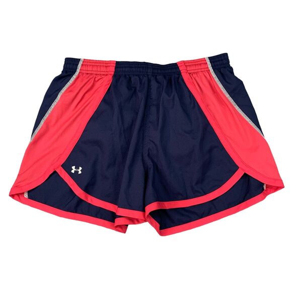 Under Armour Fly By 2.0 Shorts Womens M Medium Navy Brief Lined Running Workout - Picture 1 of 10